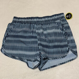 Women's Unbranded Athletic Shorts M Navy Light Blue Striped